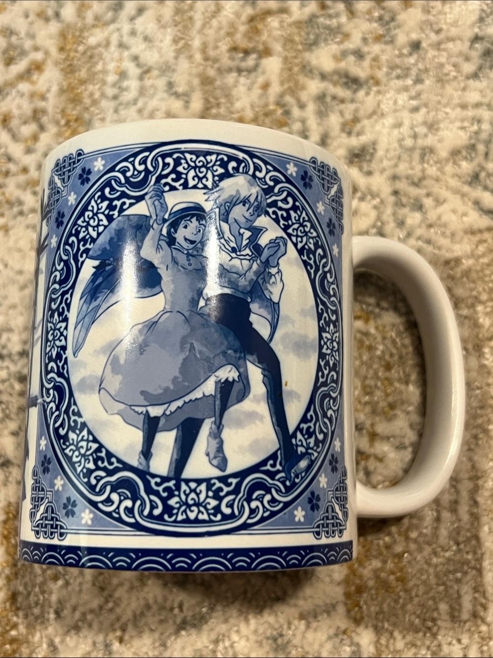 1 Blue Willow Japanese Wizard 10 0z Mug fire demon z28